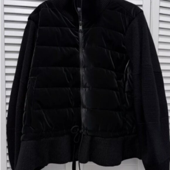 NW Athleta THERMOLITE BlackHanover Hybrid Jacket with Fitted Knit Sleeves & Hem - Picture 5 of 12